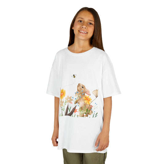 Bunny Ears and Flowers Graphic Tee - Perfect for Spring Celebrations