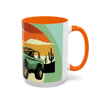 Vintage Off-Road Truck Coffee Mug — Desert Sunset Accent