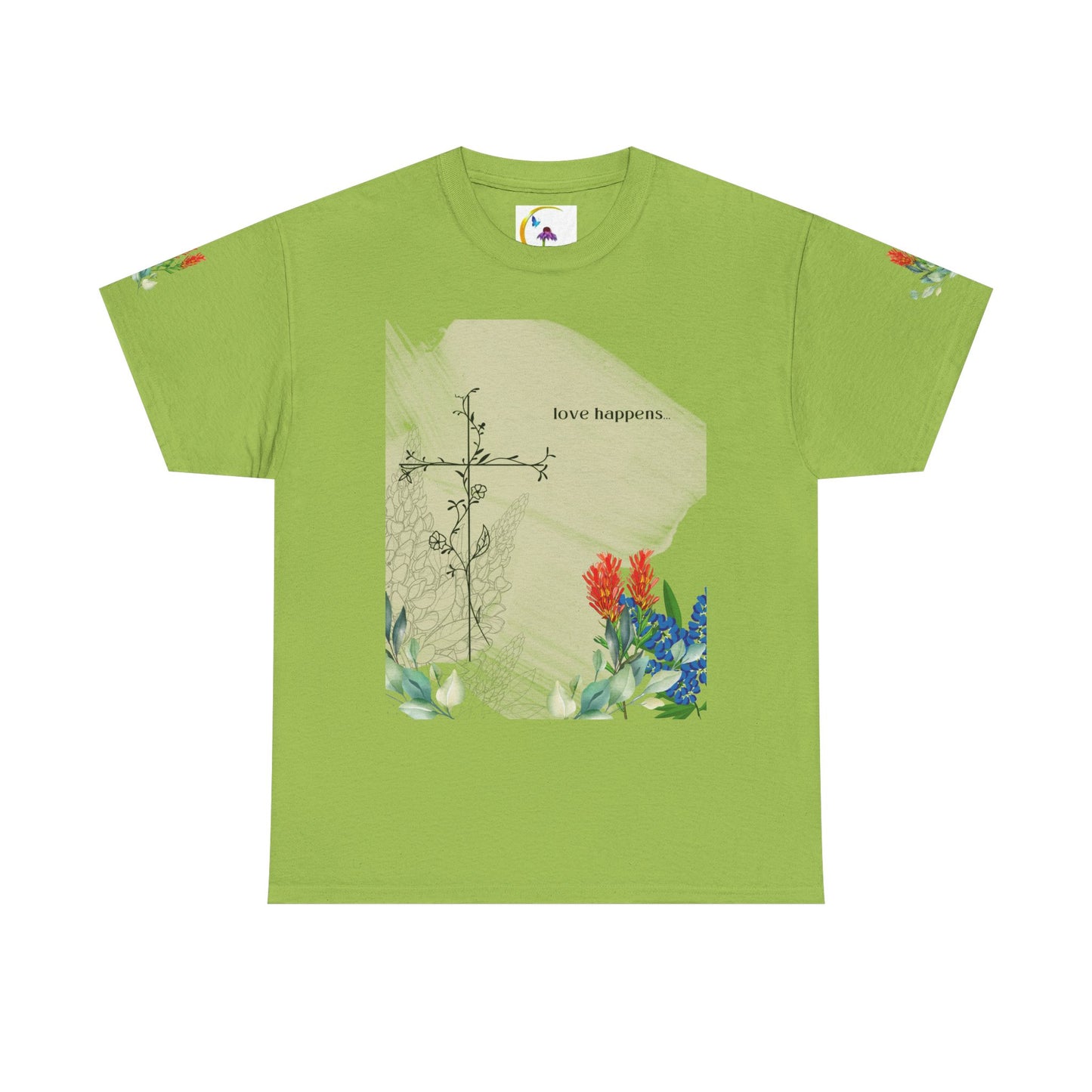 Floral Love Happens Unisex Heavy Cotton Tee