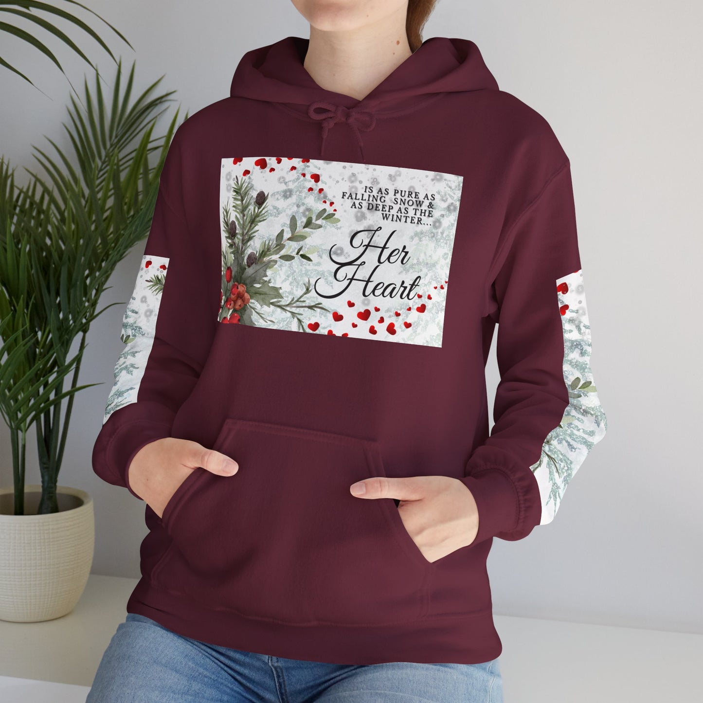 'Her Heart' Floral Winter Holiday Pullover