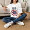 USA Sunflower T-Shirt — Patriotic Red White & Blue Floral Tee for 4th of July