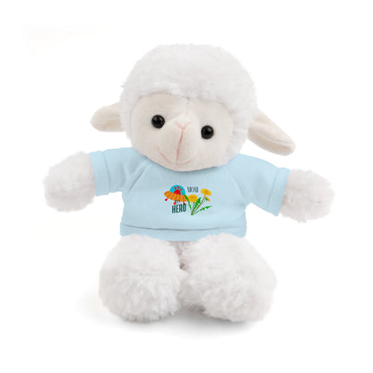 MOM is my Hero Stuffed Animal Tee Bear - Perfect Gift for Kids & Celebrations