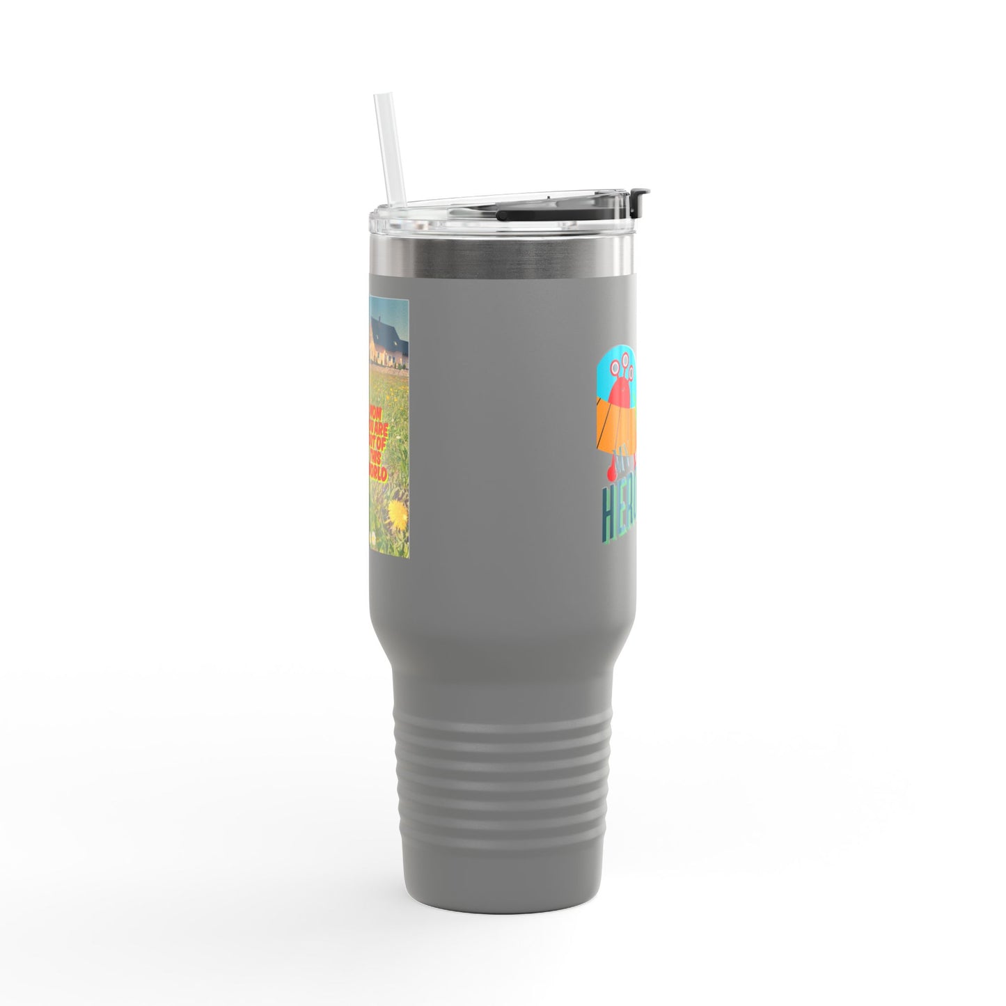 Mom Hero 40oz Insulated Travel Mug - Bright & Cheerful Design