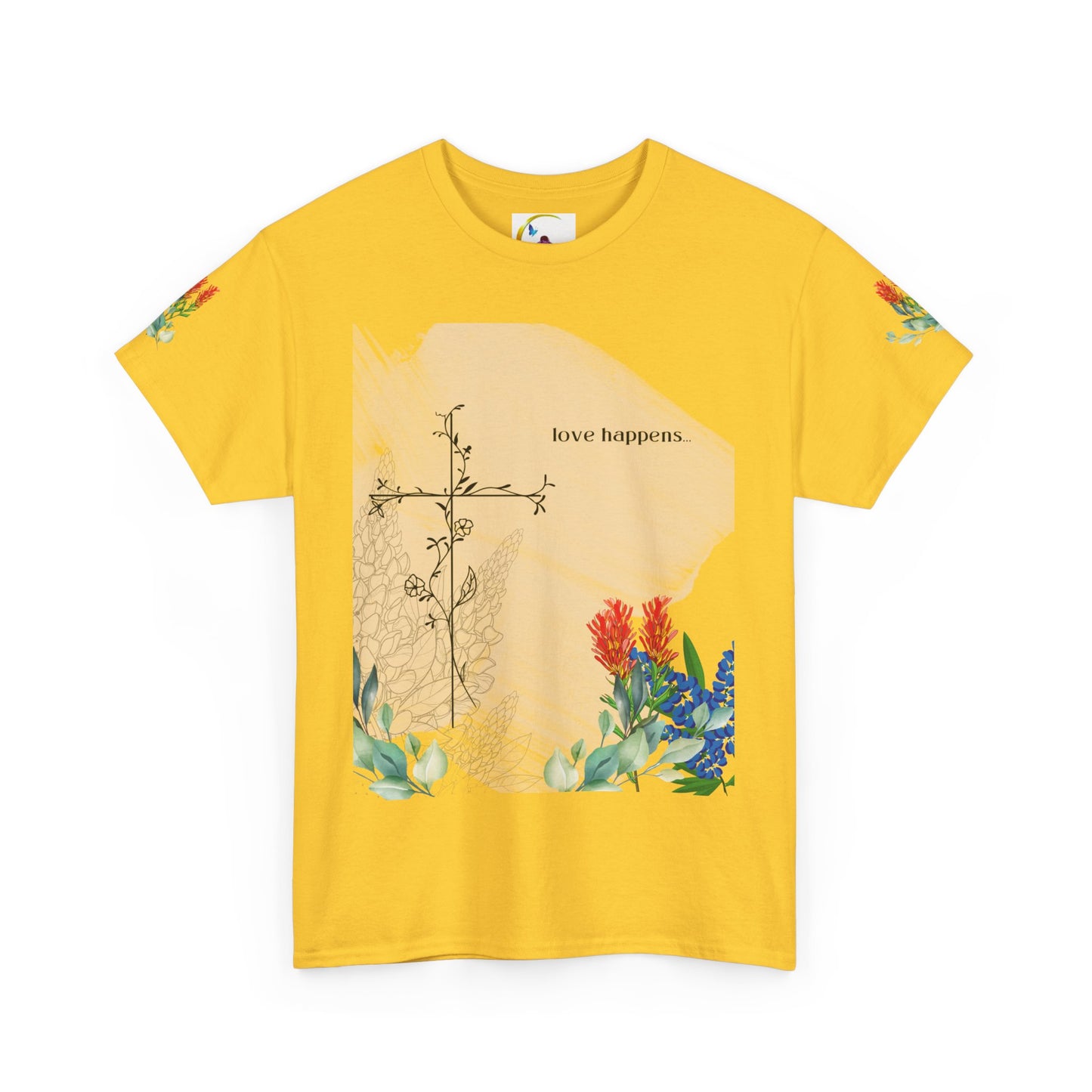 Floral Love Happens Unisex Heavy Cotton Tee