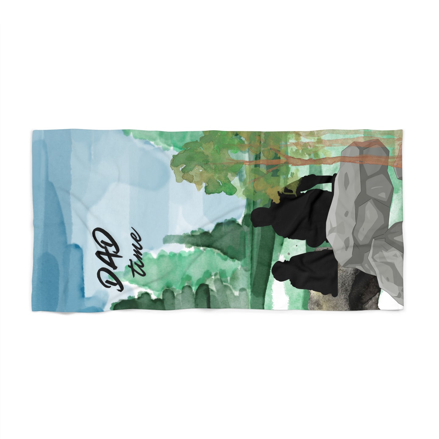 Dad Time Beach Towel — Father and Child Scenic Outdoor Design