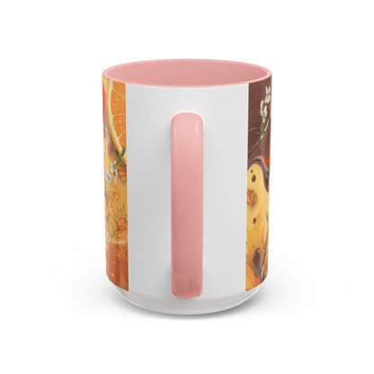 Autumn Citrus Coffee Mug - 'Her Soul Glows Like Autumn Leaves' Accent Ceramic Mug