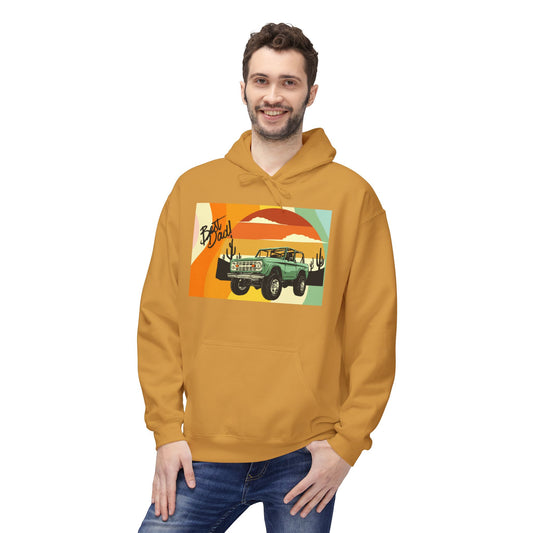 Best Dad Retro Desert Jeep Hoodie – "Be Bold" Vintage Off-Road Graphic