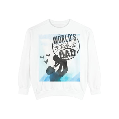 World's Best Dad Sweatshirt — Silhouette Father & Child Watercolor Design