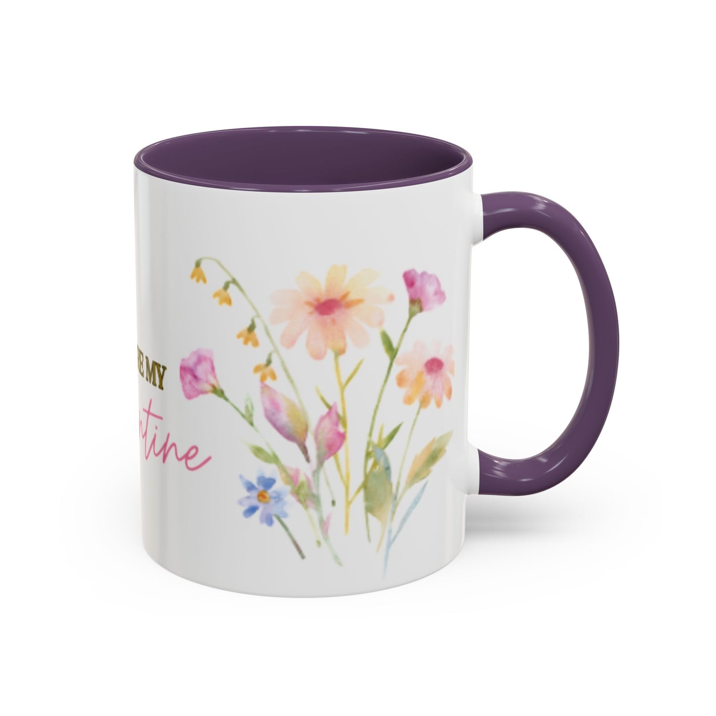 Valentine Floral Coffee Mug — "You Are My Valentine" Accent Mug
