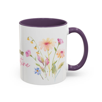 Valentine Floral Coffee Mug — "You Are My Valentine" Accent Mug