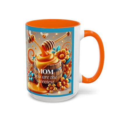Sweetest Mom Coffee Mug - Bee & Honey Design - Perfect Gift for Mother's Day