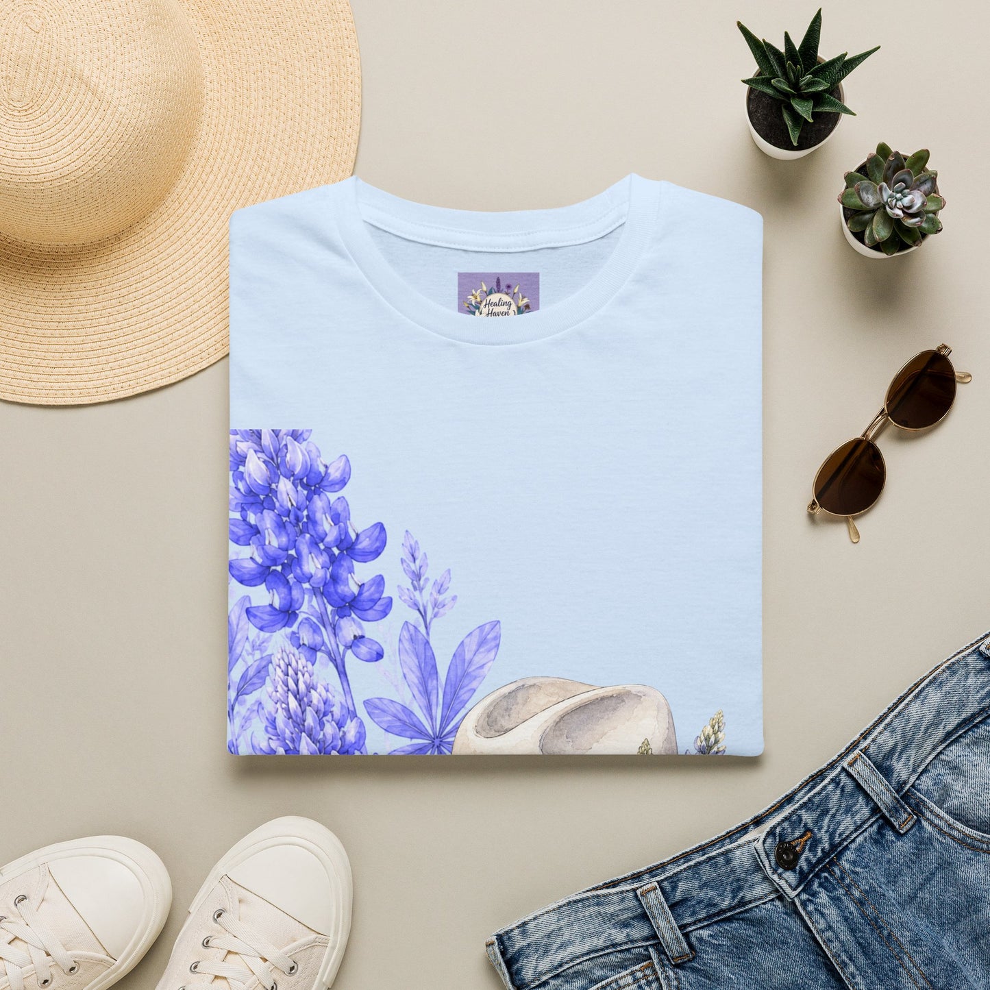 Cowboy Hat & Bluebonnet T‑Shirt — Texas Wildflower Graphic Tee