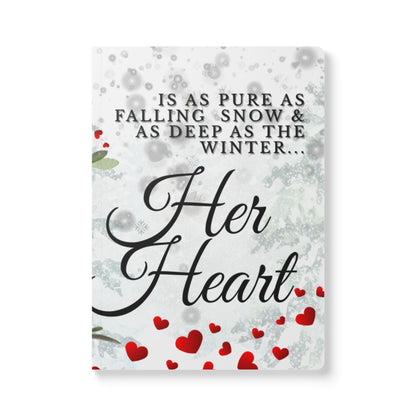 Her Heart Winter Floral Softcover Journal — Romantic Snowy Keepsake Notebook