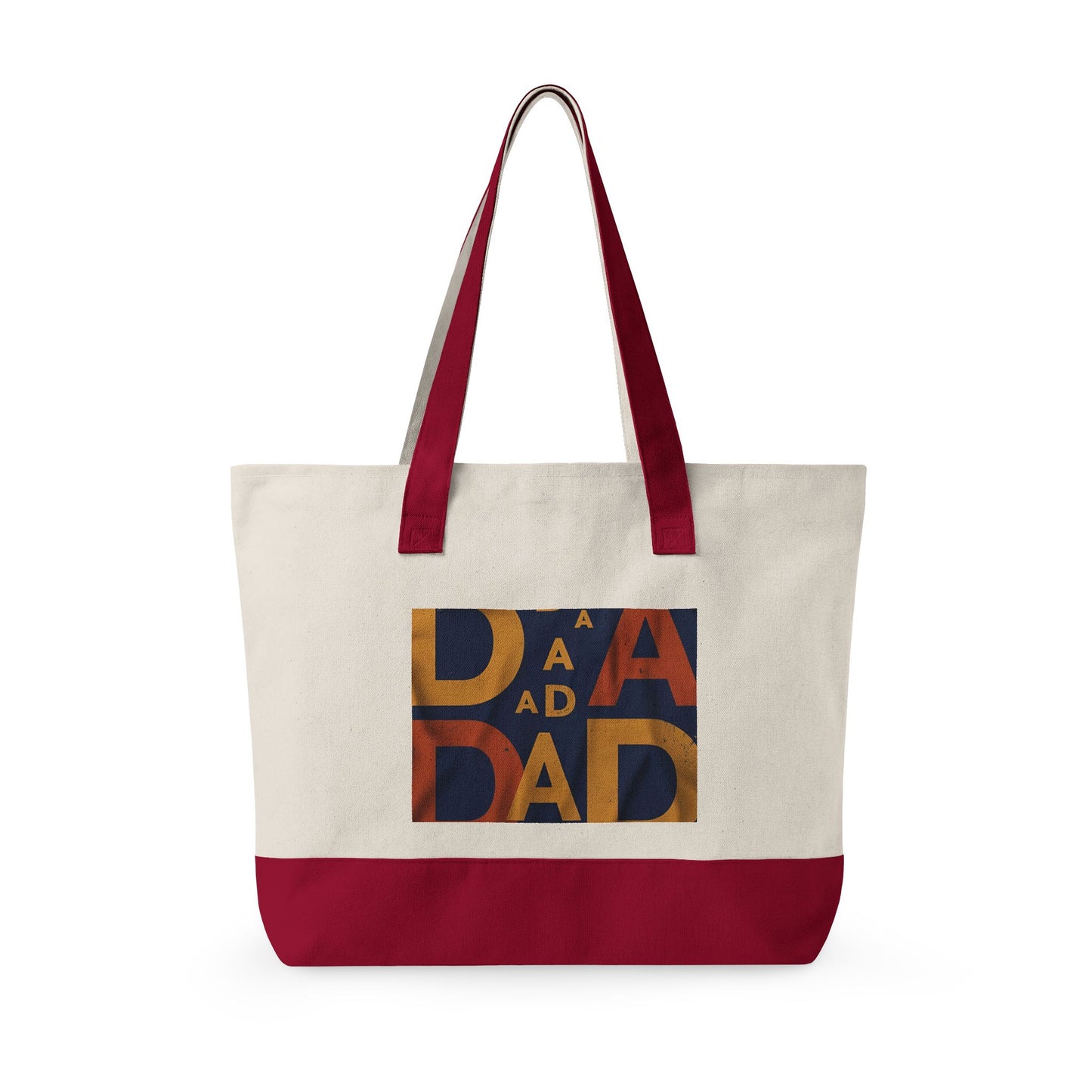 Retro Dad Canvas Tote — Zippered Large Canvas Tote