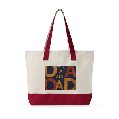 Retro Dad Canvas Tote — Zippered Large Canvas Tote