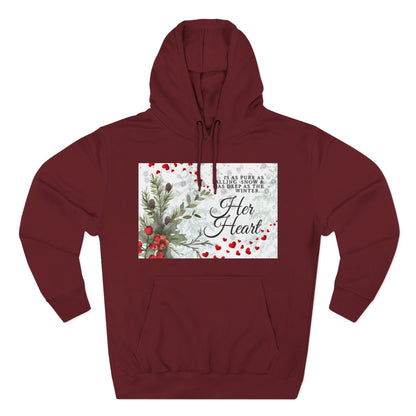 Her Heart Winter Hoodie — Feminine Resilience Fleece Hoodie