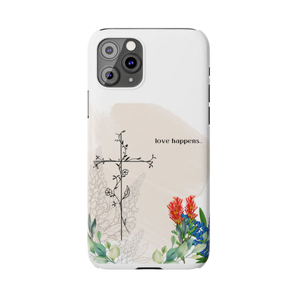 Floral Love Happens Phone Case - Slim Design for Nature Lovers