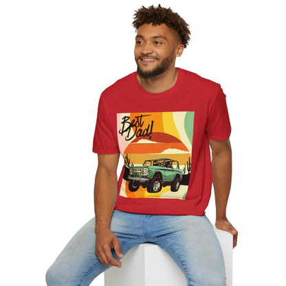 Best Dad Vintage Sunset Jeep T-Shirt