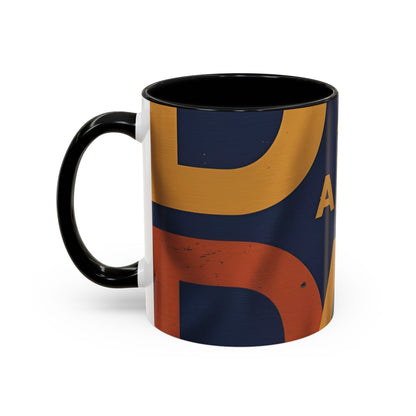 Retro Dad Coffee Mug — Retro Block Letters Accent Mug (11/15 oz)