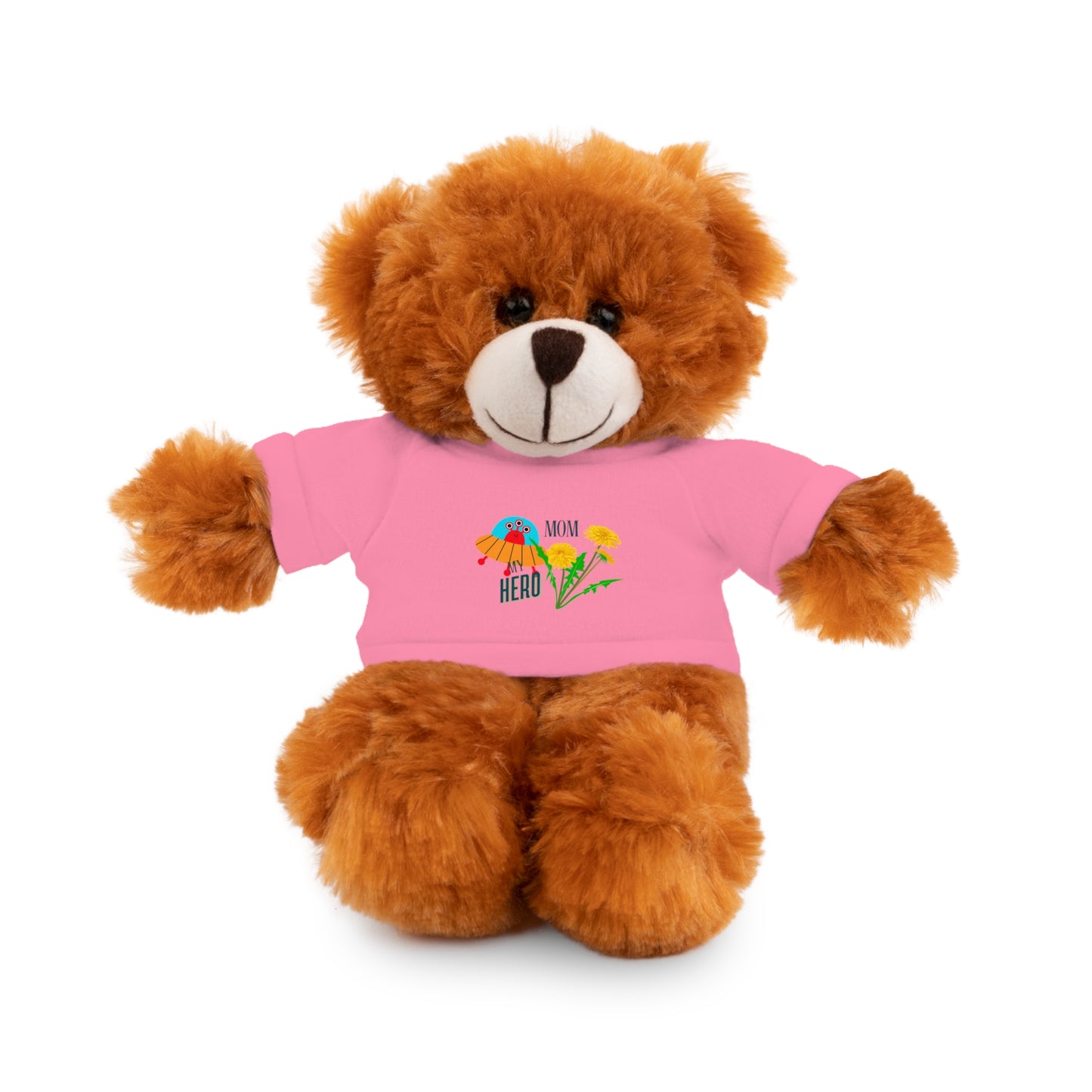 MOM is my Hero Stuffed Animal Tee Bear - Perfect Gift for Kids & Celebrations