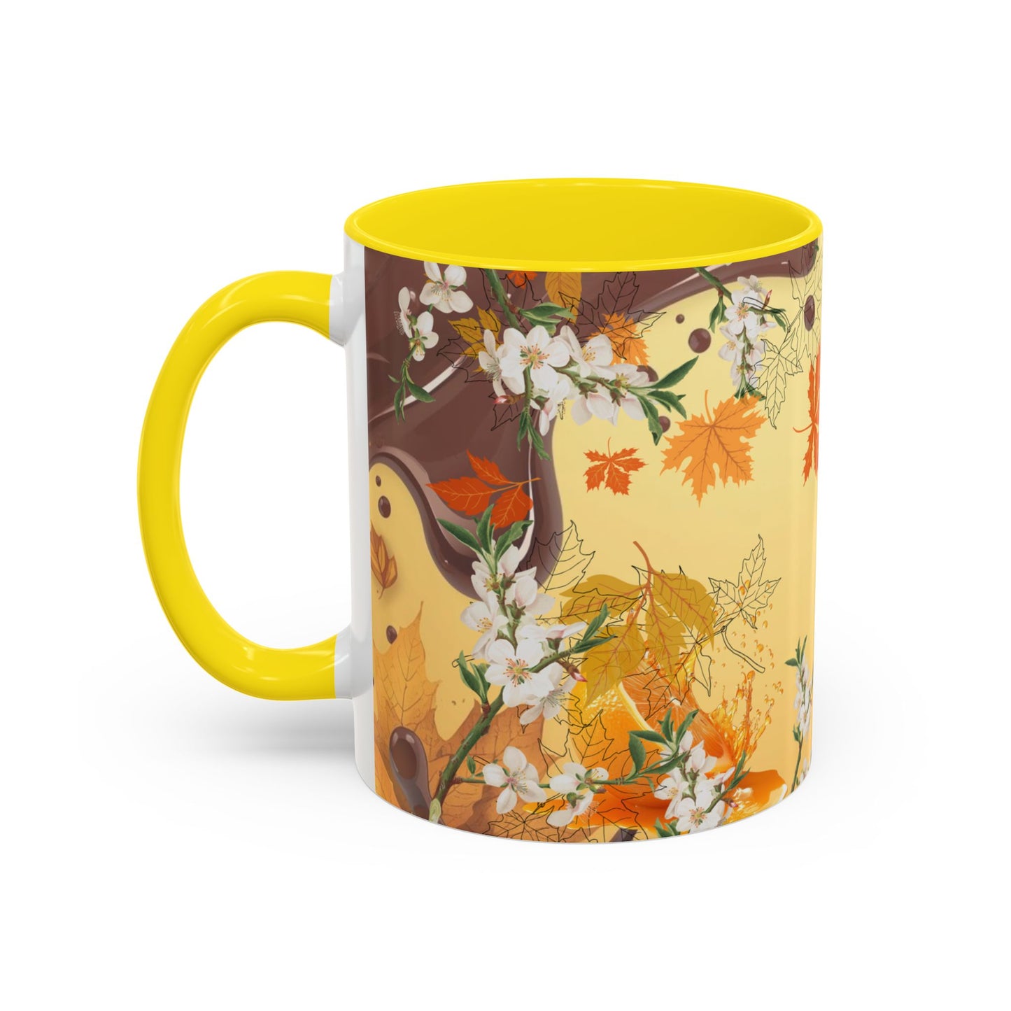 Autumn Citrus Coffee Mug - 'Her Soul Glows Like Autumn Leaves' Accent Ceramic Mug