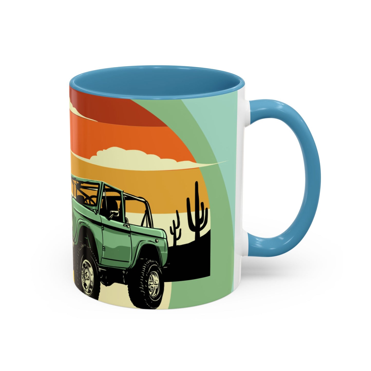 Vintage Off-Road Truck Coffee Mug — Desert Sunset Accent