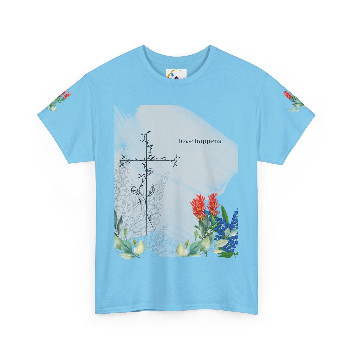 Floral Love Happens Unisex Heavy Cotton Tee