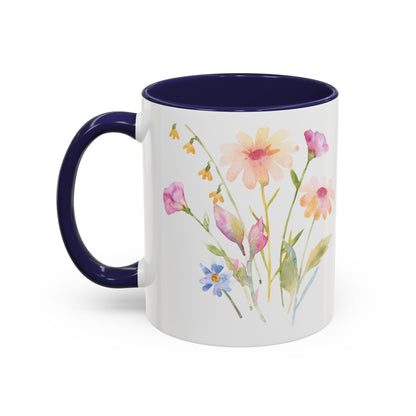 Happy Easter Floral Accent Coffee Mug - Celebrate Spring with Colorful Design