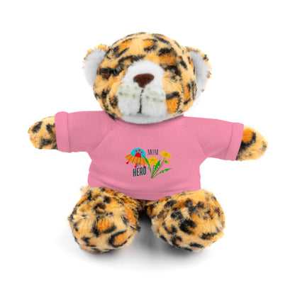 MOM is my Hero Stuffed Animal Tee Bear - Perfect Gift for Kids & Celebrations