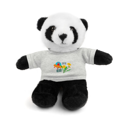 MOM is my Hero Stuffed Animal Tee Bear - Perfect Gift for Kids & Celebrations
