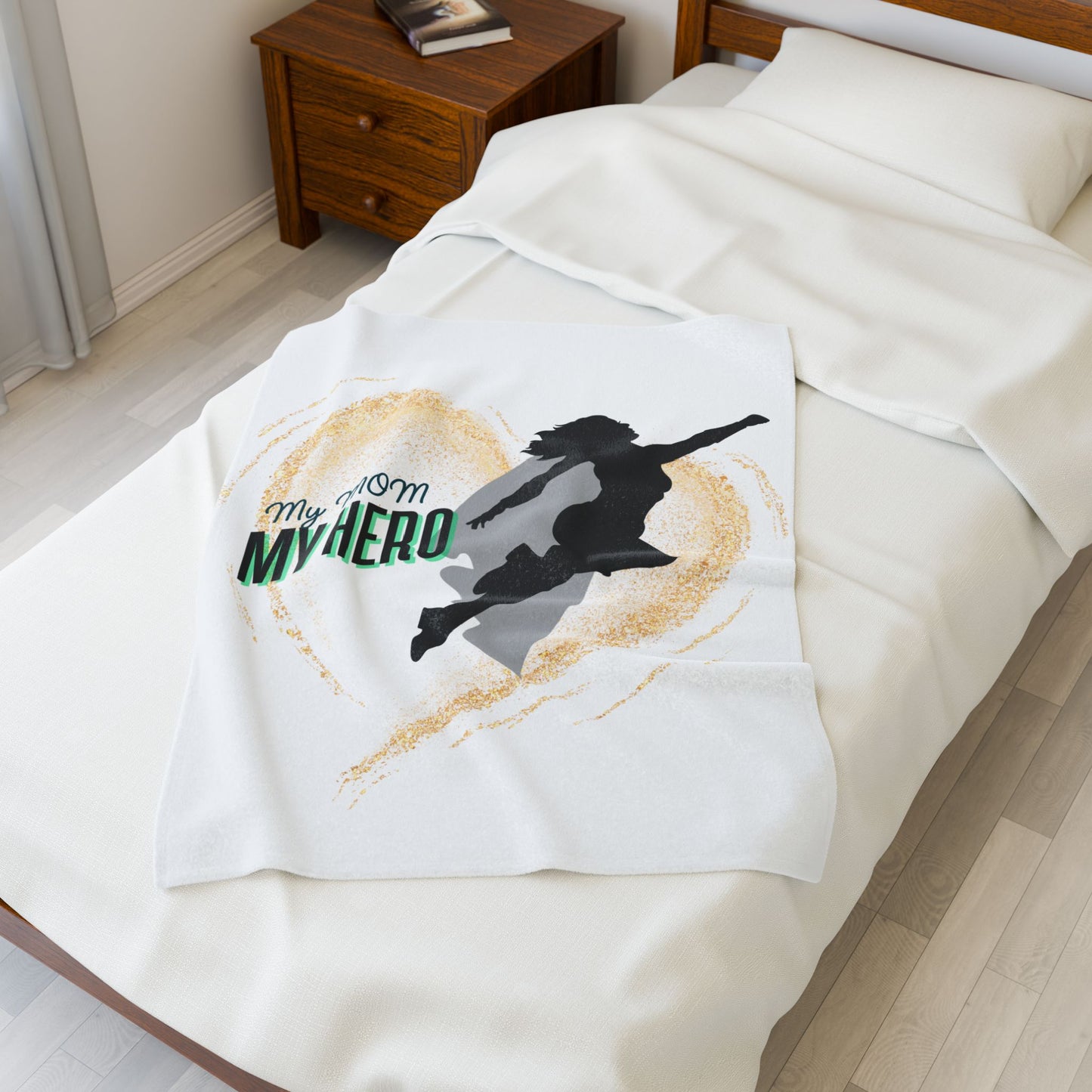 My Mom, My Hero Velveteen Plush Blanket - Cozy Gift for Moms