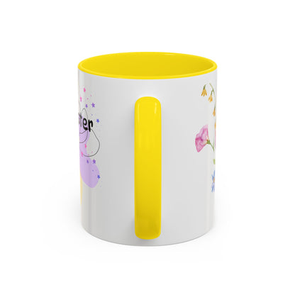 Happy Easter Floral Accent Coffee Mug - Celebrate Spring with Colorful Design