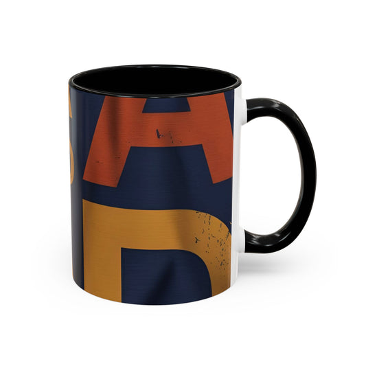 Retro Dad Coffee Mug — Retro Block Letters Accent Mug (11/15 oz)