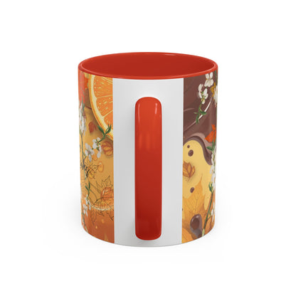 Autumn Citrus Coffee Mug - 'Her Soul Glows Like Autumn Leaves' Accent Ceramic Mug