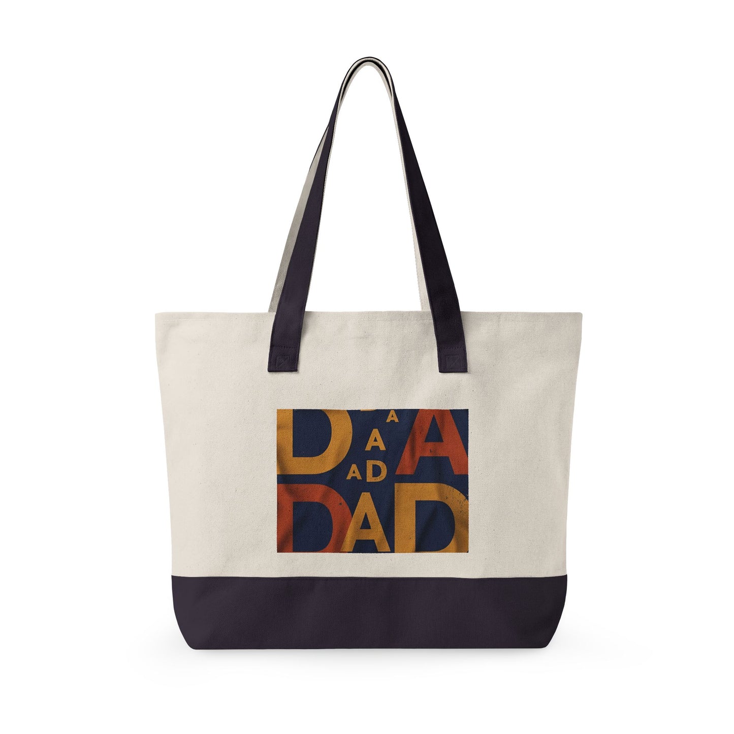 Retro Dad Canvas Tote — Zippered Large Canvas Tote