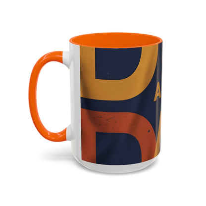 Retro Dad Coffee Mug — Retro Block Letters Accent Mug (11/15 oz)