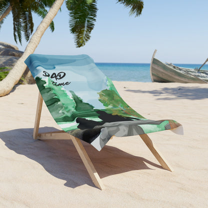 Dad Time Beach Towel — Father and Child Scenic Outdoor Design