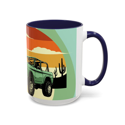 Vintage Off-Road Truck Coffee Mug — Desert Sunset Accent