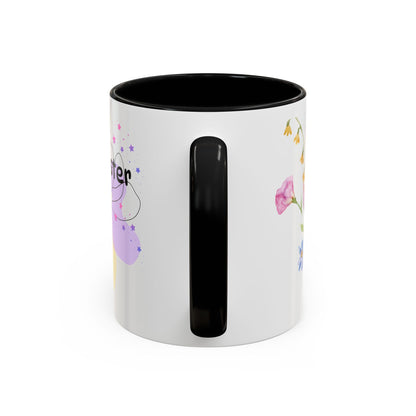 Happy Easter Floral Accent Coffee Mug - Celebrate Spring with Colorful Design