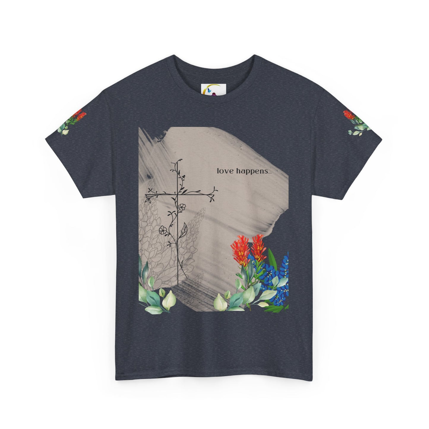 Floral Love Happens Unisex Heavy Cotton Tee
