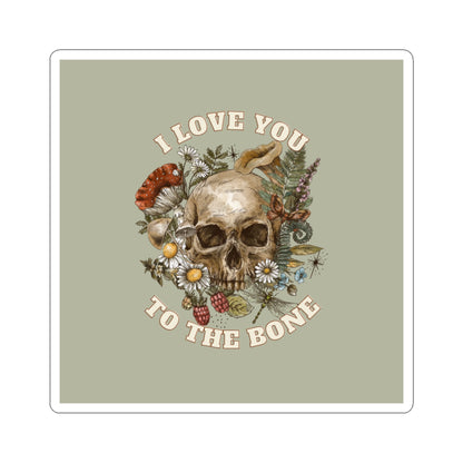 I Love You to the Bone - Skull Kiss-Cut Stickers for Unique Gifts