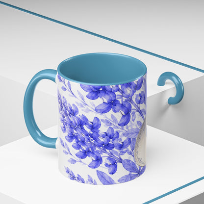 Cowboy Hat Bluebonnet Accent Coffee Mug – Texas Wildflower Floral Tea Cup (11/15oz)
