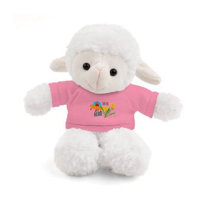 MOM is my Hero Stuffed Animal Tee Bear - Perfect Gift for Kids & Celebrations