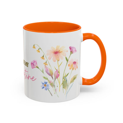 Valentine Floral Coffee Mug — "You Are My Valentine" Accent Mug