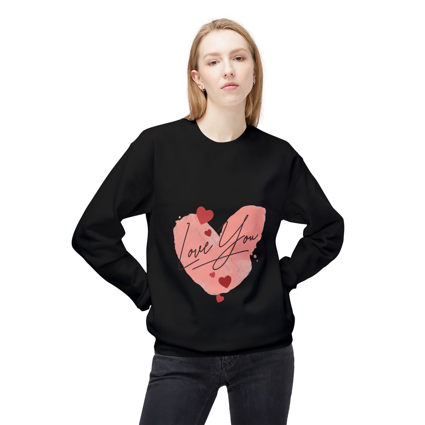 Love You Unisex Midweight Softstyle Fleece Crewneck Sweatshirt