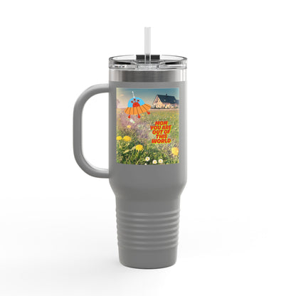 Mom Hero 40oz Insulated Travel Mug - Bright & Cheerful Design