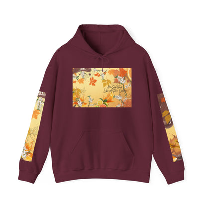 Whispering Maple Hooded Sweatshirt, Cozy Fall Hoodie, Unisex Sweatshirt for Nature Lovers, Perfect Gift for Thanksgiving, Leaf Print Sweatshirt