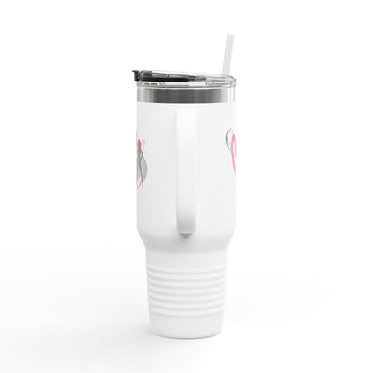 My Mom, My Hero, My Heart Design-40oz Insulated Travel Mug