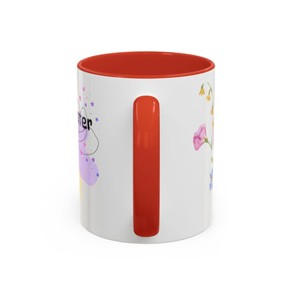 Happy Easter Floral Accent Coffee Mug - Celebrate Spring with Colorful Design