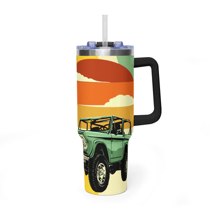 Retro Sunset Truck "Best Dad!" Travel Mug 40 oz.